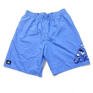 adidas Swim Shorts Mens Size Medium Blue Embroidered Big Logo Board Shorts